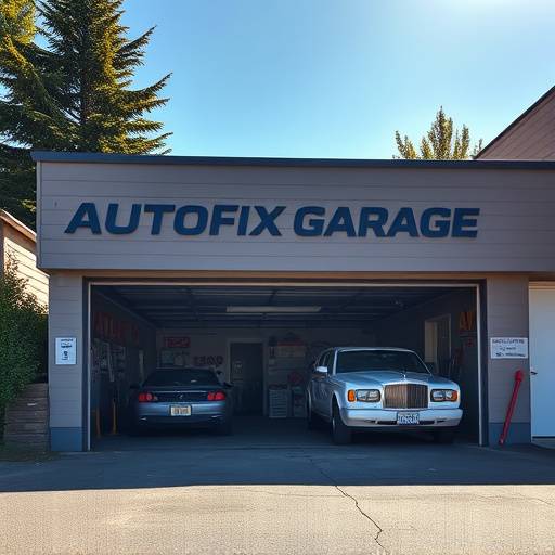 Exterior view of AutoFix Garage in Seattle during a sunny day.