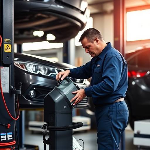 Mechanic performing an oil change on a car.