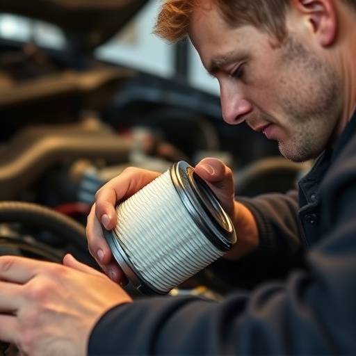 Oil and filter being changed