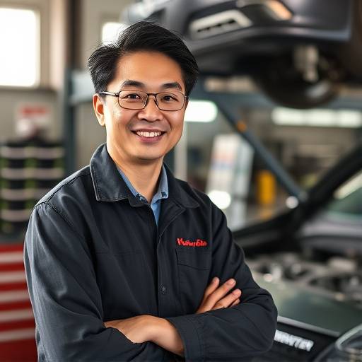 Photo of Kenji Tanaka, the Service Advisor at AutoFix Garage, providing friendly assistance.