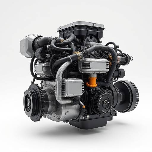 Various engine components laid out on a clean surface.